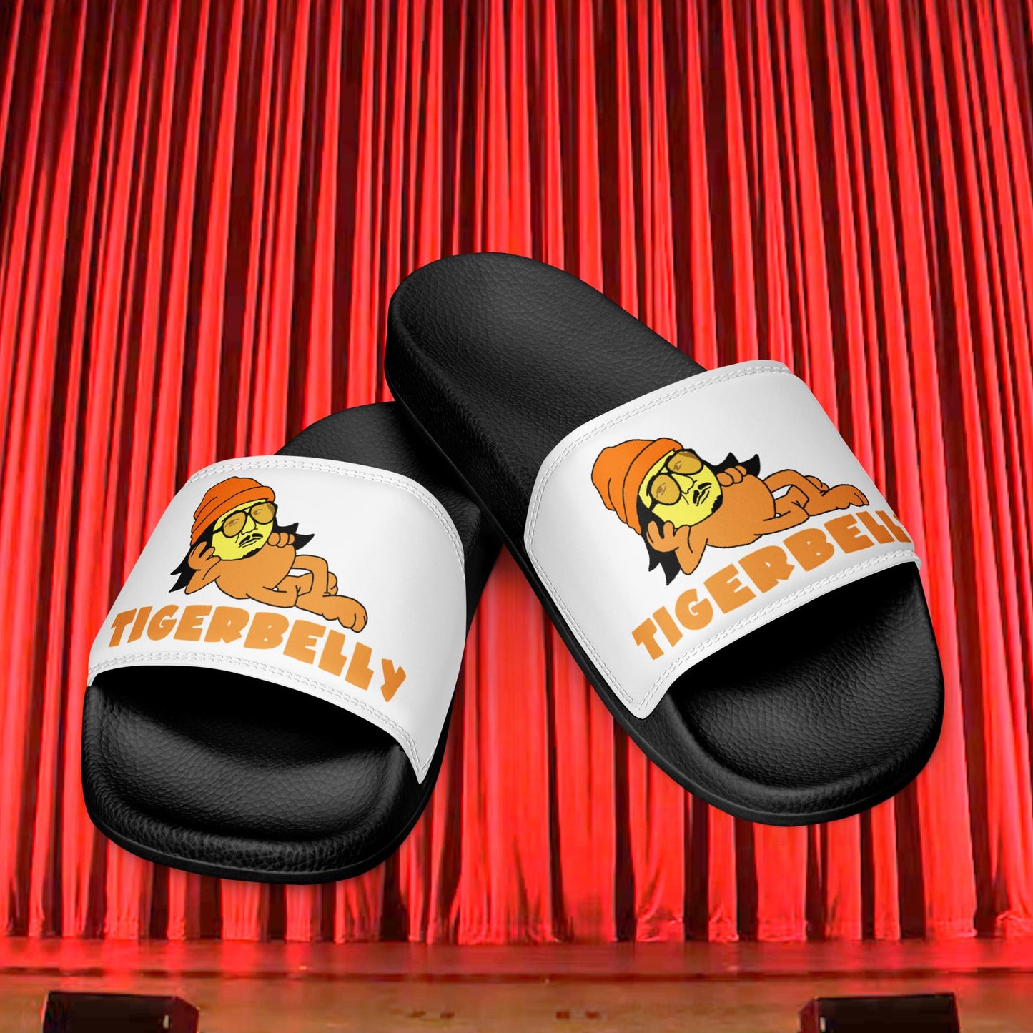 Bobby Lee Tigerbelly, Bobby Lee Merch, Tigerbelly Merch, Bobby Lee Gift, Funny Tigerbelly Gift, Tigerbelly Podcast, TigerBelly Men’s slides Black Slides Bobby Lee Podcasts Stand-up Comedy TigerBelly Next Cult Brand