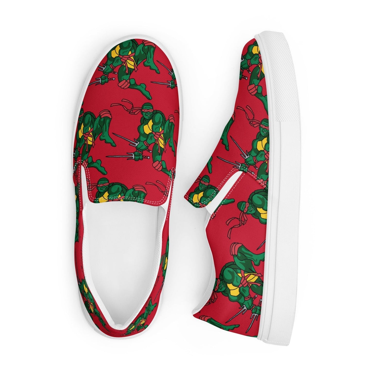 Kylian Mbappe Red Ninja Turtle Raphael Men’s slip-on canvas shoes 13 Shoes Football Kylian Mbappe Ninja Turtles PSG Real Madrid Next Cult Brand