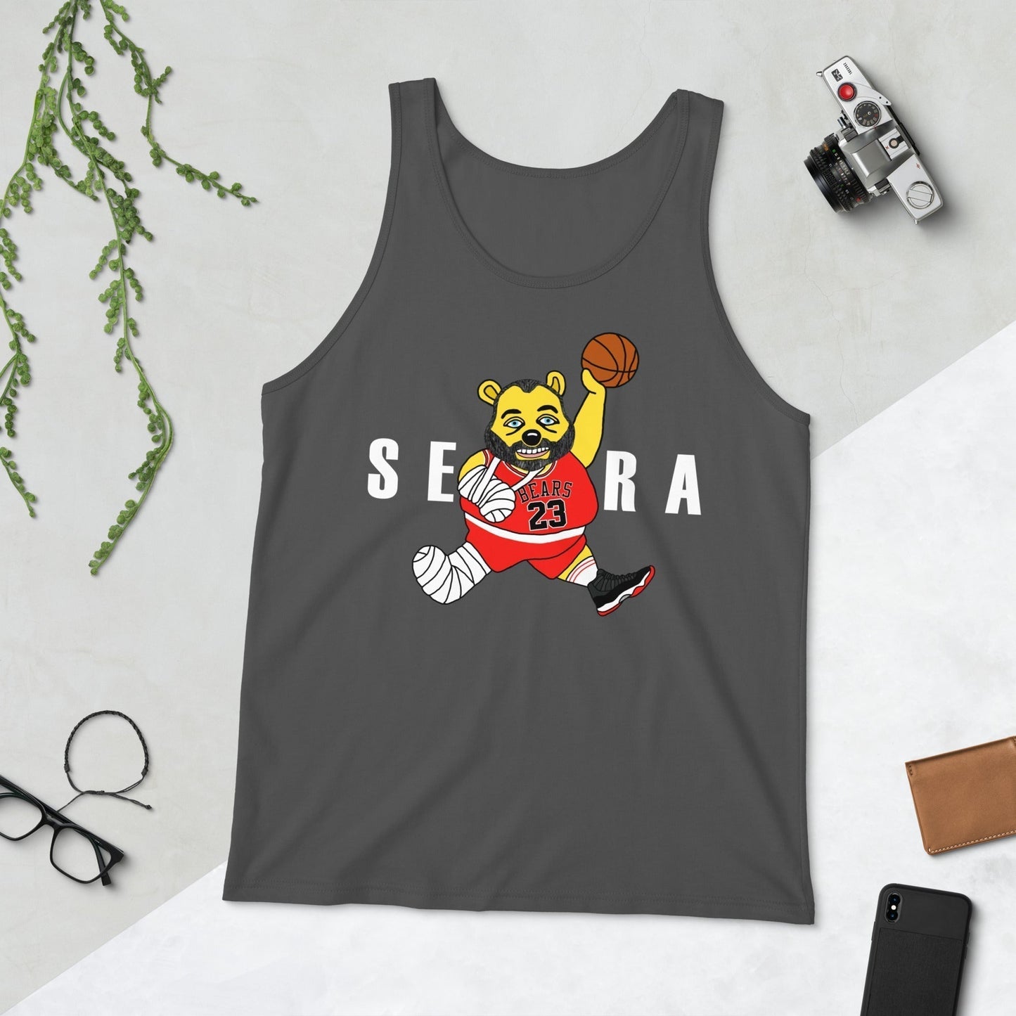 Air Segura, Tom Segura Basketball, Your Mom's House (YMH), 2 Bears 1 Cave, Funny Men's Tank Top Asphalt Tank Tops 2 Bears 1 Cave Air Segura Podcasts Stand-up Comedy Tom Segura YMH Next Cult Brand