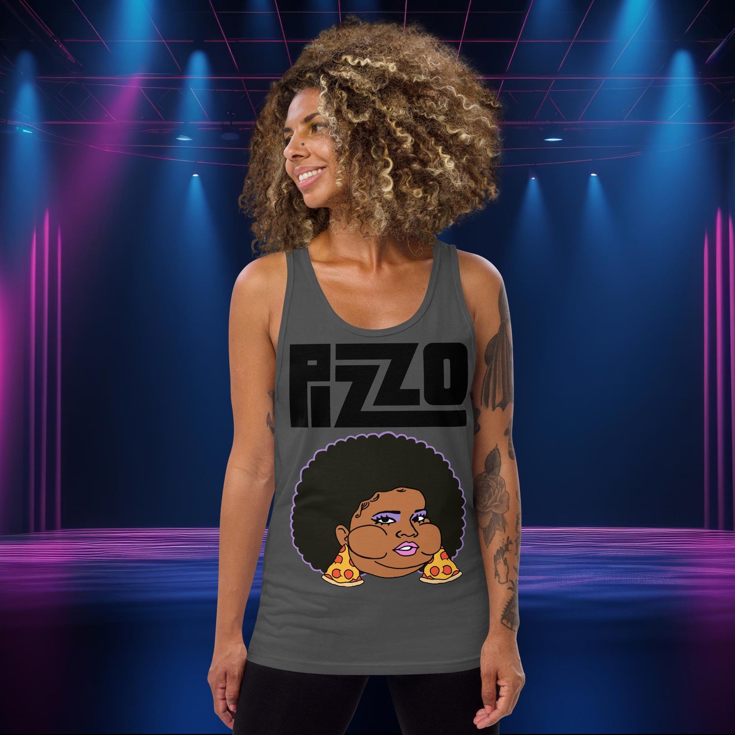 Pizzo Lizzo Pizza Lizzo Merch Lizzo Gift Body Positivity Body empowerment Lizzo Tank Top Asphalt Tank Tops Lizzo Music Next Cult Brand