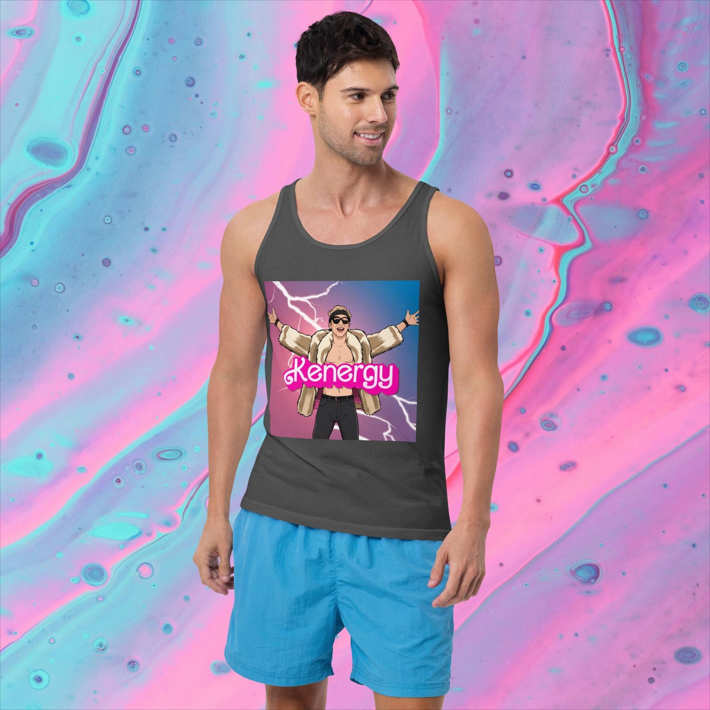 Kenergy Barbie Ryan Gosling Ken Tank Top Asphalt Tank Tops Barbie Celebrities Ken Kenergy Movies Ryan Gosling Next Cult Brand