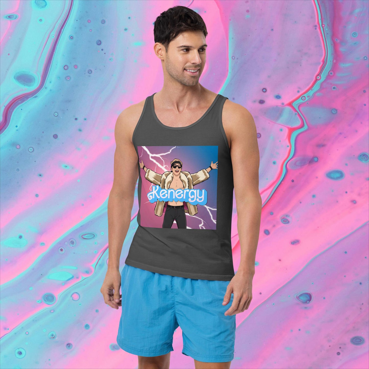 Kenergy Barbie Ryan Gosling Ken Tank Top Asphalt Tank Tops Barbie Celebrities Ken Kenergy Movies Ryan Gosling Next Cult Brand