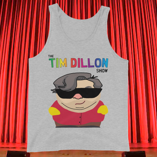 Tim Dillon Cartman, Southpark, The Tim Dillon Show, Tim Dillon Podcast, Tim Dillon Merch, Tim Dillon Men's Tank Top Athletic Heather Tank Tops Podcasts Stand-up Comedy Tim Dillon Next Cult Brand