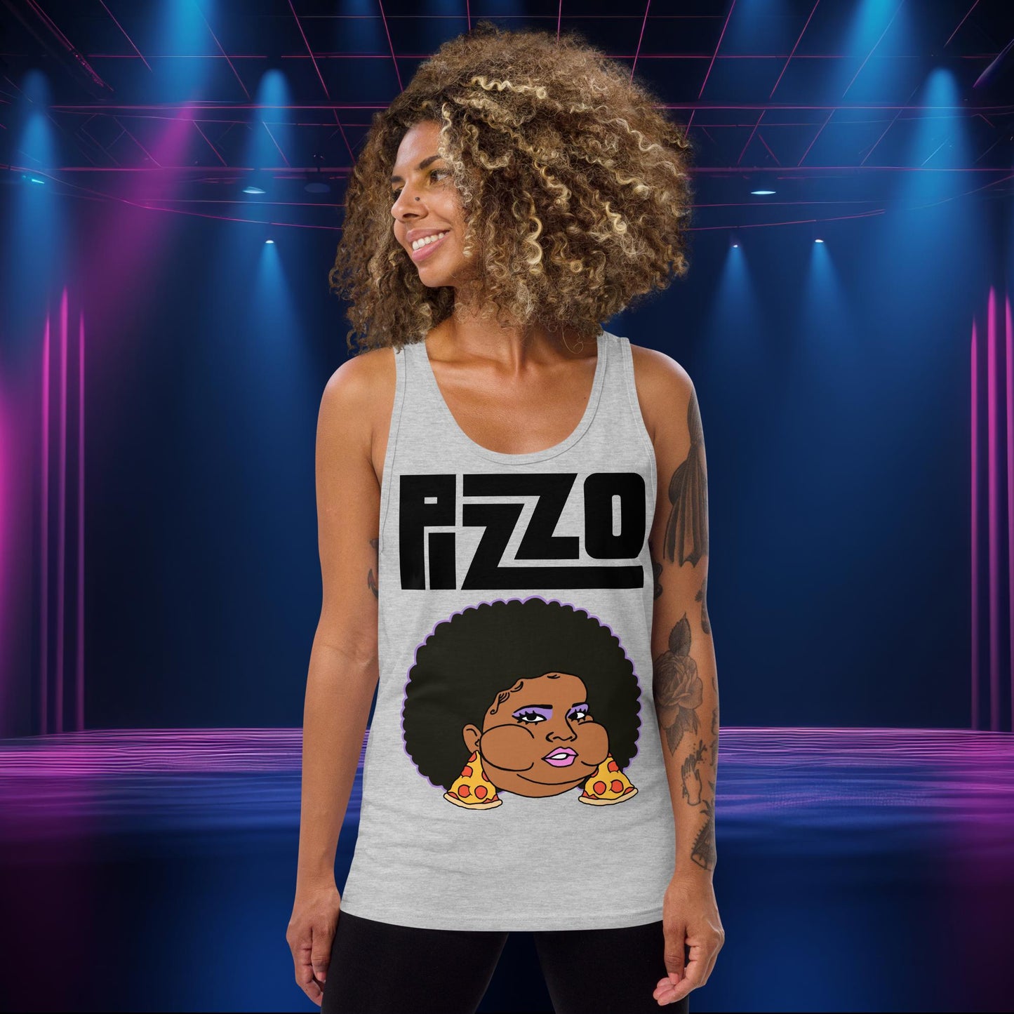 Pizzo Lizzo Pizza Lizzo Merch Lizzo Gift Body Positivity Body empowerment Lizzo Tank Top Athletic Heather Tank Tops Lizzo Music Next Cult Brand