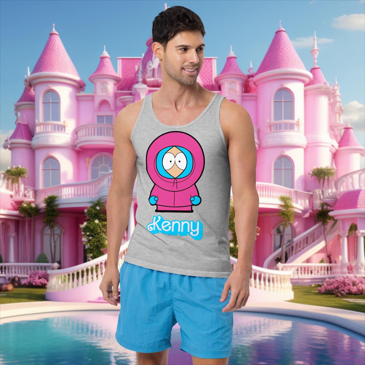 Kenny McCormick Ken Ryan Gosling Barbie South Park Kenny Tank Top Athletic Heather Tank Tops Barbie Ken Kenny Movies South Park TV Shows Next Cult Brand