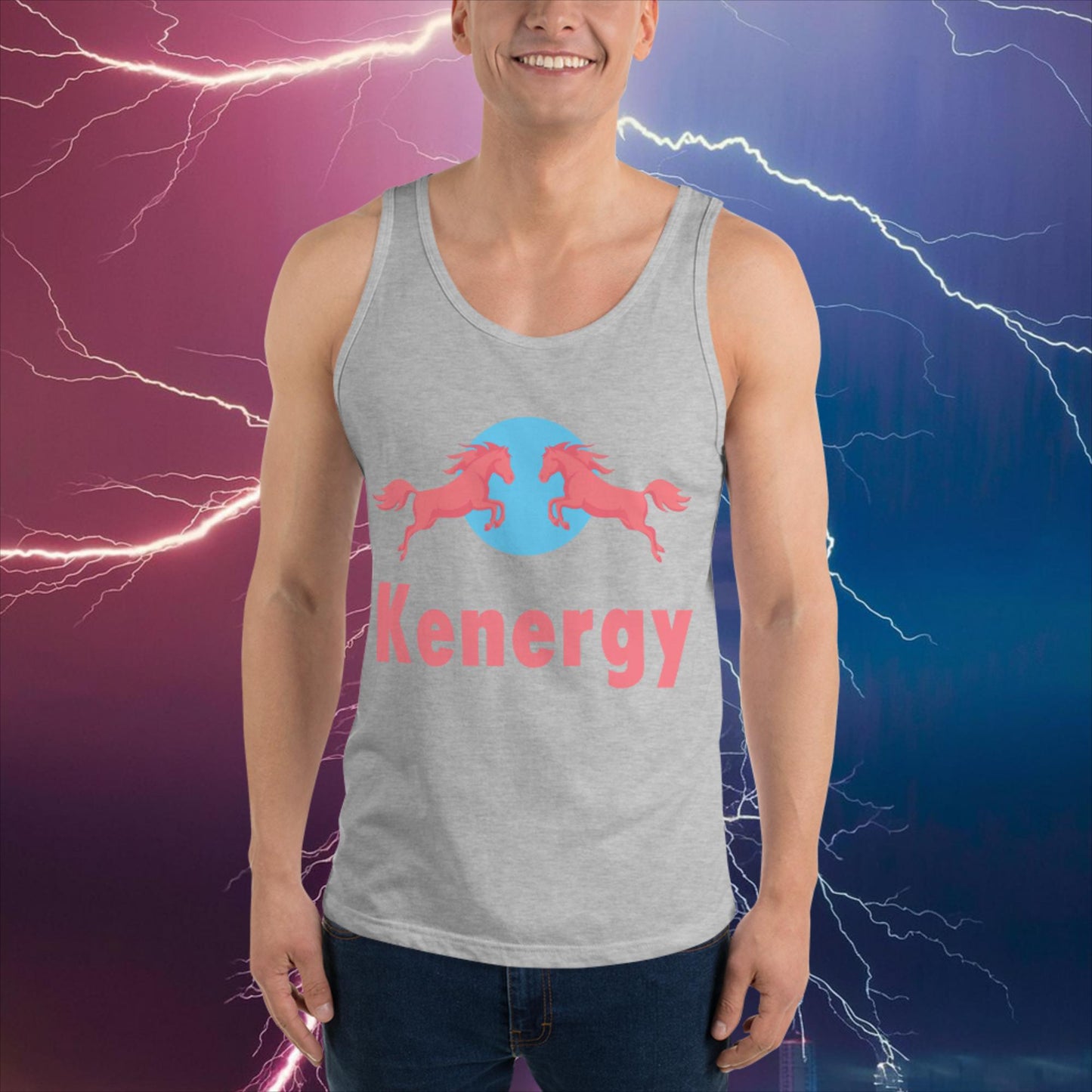 Kenergy Red Bull Ken Barbie Ryan Gosling Kenergy Tank Top Athletic Heather Tank Tops Barbie Ken Kenergy Movies Next Cult Brand