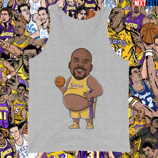 Fat Shaq Funny Basketball Meme Tank Top - Big Shaq Dominance Athletic Shirt for Basketball Fans - Perfect Gift for Shaq Fans Tank Top Athletic Heather Tank Tops Basketball Los Angeles Lakers NBA Shaq Next Cult Brand
