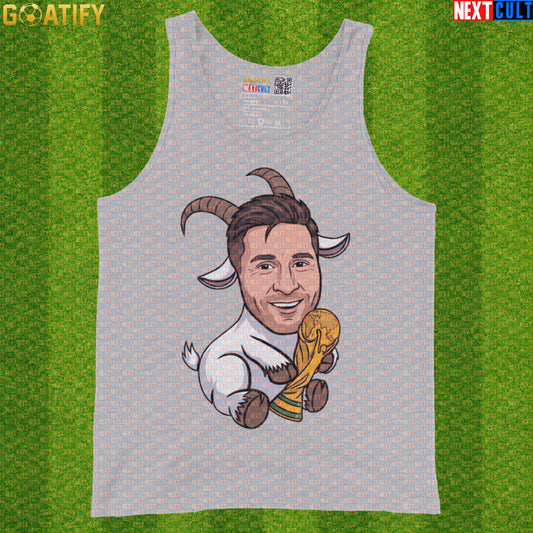 Lionel Messi Tank Top – World Cup GOAT Muscle Shirt for Argentina Soccer Fans Athletic Heather Next Cult Brand