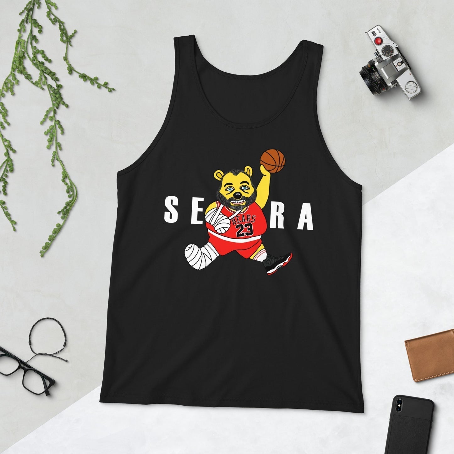 Air Segura, Tom Segura Basketball, Your Mom's House (YMH), 2 Bears 1 Cave, Funny Men's Tank Top Black Tank Tops 2 Bears 1 Cave Air Segura Podcasts Stand-up Comedy Tom Segura YMH Next Cult Brand