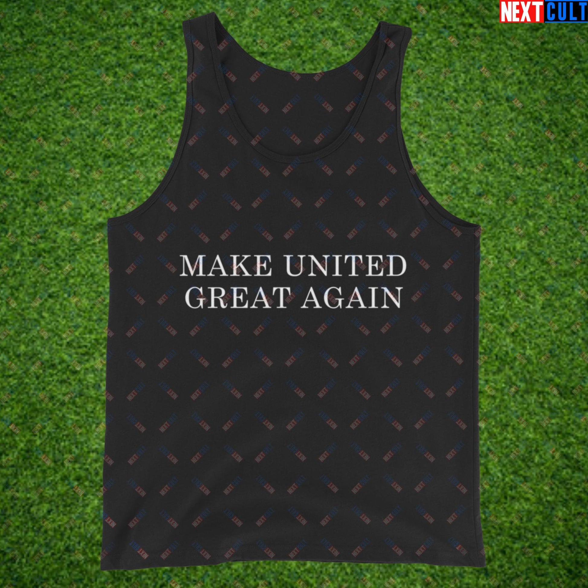 Make United Great Again Funny Manchester United Meme Tank Top Black Tank Tops Football GlazersOut Manchester United RatcliffeOut Next Cult Brand