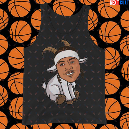 Carmelo Anthony G.O.A.T. Tank Top - Funny Basketball Meme Muscle Shirt - Greatest of All Time Carmelo Anthony Athletic Shirt - Perfect Gift for Basketball Fans Tank Top Black Tank Tops Basketball Carmelo Anthony Denver Nuggets G.O.A.T. NBA New York Knicks Next Cult Brand