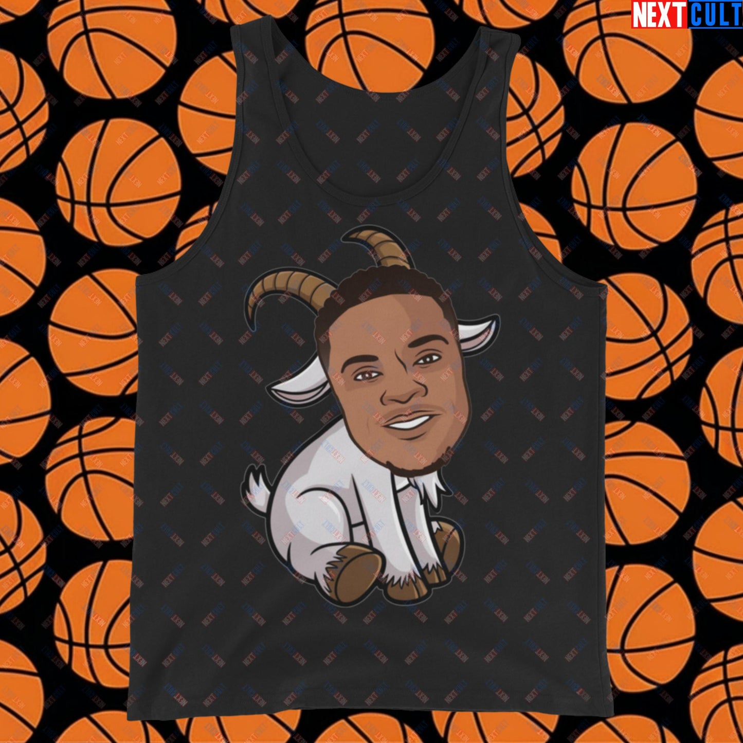 Russell Westbrook G.O.A.T. Tank Top - Funny Basketball Meme Muscle Shirt - Greatest of All Time Athletic Shirt for Basketball Fans - Perfect Gift for Westbrook Fans Tank Top Black Tank Tops Basketball Denver Nuggets G.O.A.T. NBA Oklahoma City Thunder Russell Westbrook Next Cult Brand