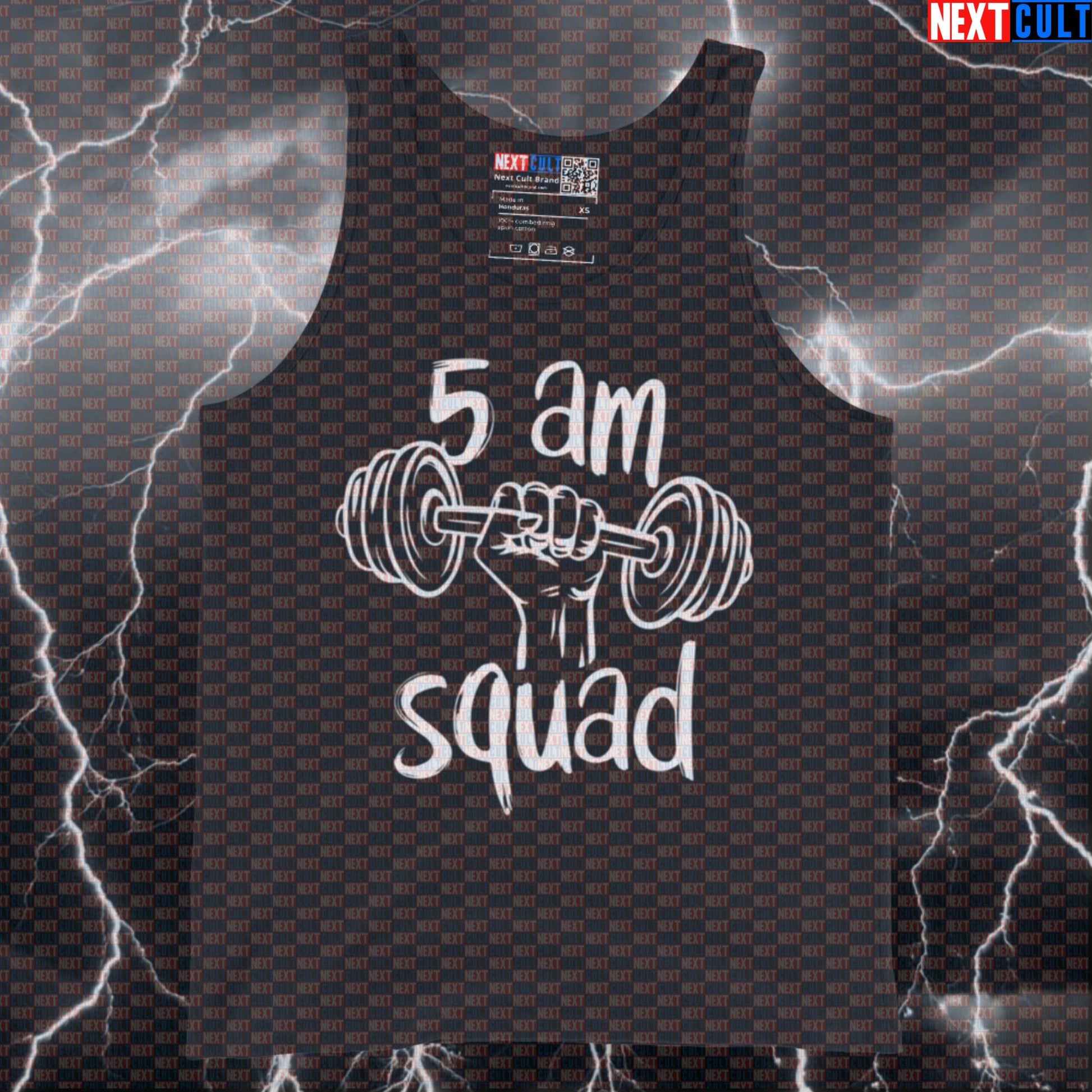 5 AM Squad Funny Gym Tank Top for Morning Lifters | Workout Muscle Shirt Tank Tops Bodybuilding Fitness Gym Workout Next Cult Brand