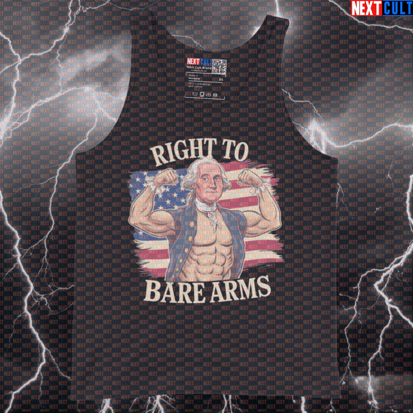 Right To Bare Arms Funny Gym Tank Top | George Washington Workout Muscle Shirt Vest Tank Tops 4th of July Bodybuilding Fitness George Washington Gym Workout Next Cult Brand