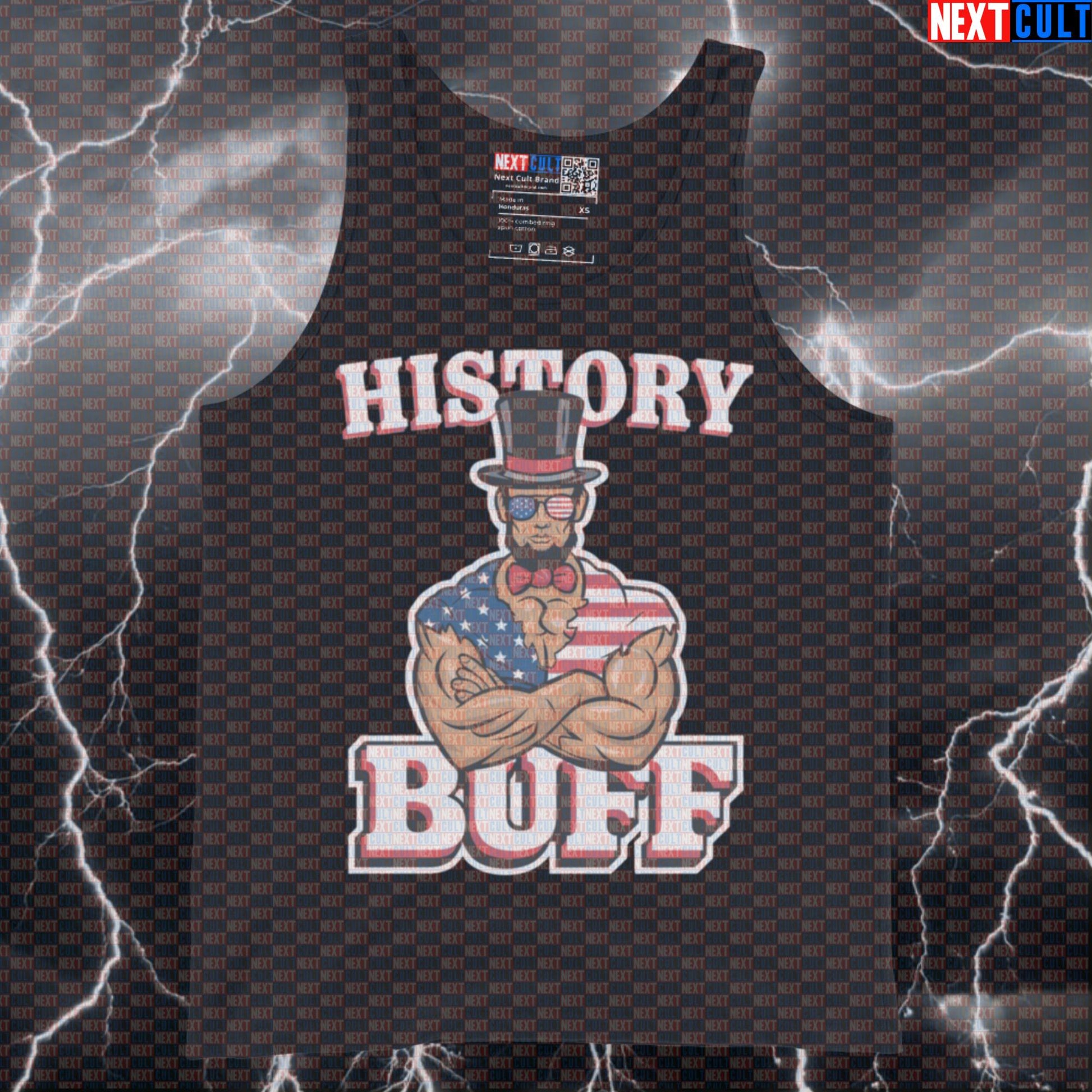 Funny Abraham Lincoln Gym Bro Tank Top | History Buff Workout Meme Muscle Shirt Athletic Vest Tank Tops 4th of July Abraham Lincoln Bodybuilding Fitness Gym Workout Next Cult Brand