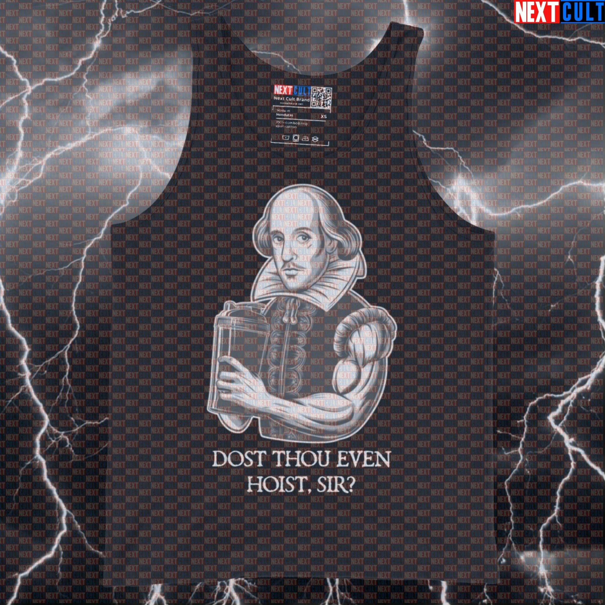 Funny Gym Tank Top - Dost Thou Even Hoist Sir? Workout Vest & Muscle Shirt for Men Tank Tops Bodybuilding Fitness Gym Powerlifting Workout Next Cult Brand