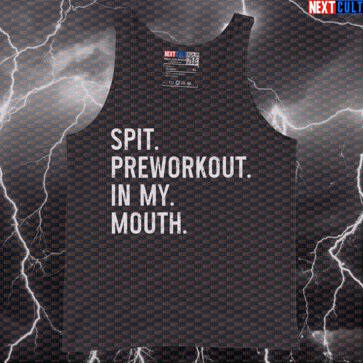 Funny Spit Preworkout In My Mouth Gym Tank Top | Savage Muscle Shirt For Bodybuilders & Lifters | Workout Vest Tank Tops Bodybuilding Fitness Gym Workout Next Cult Brand