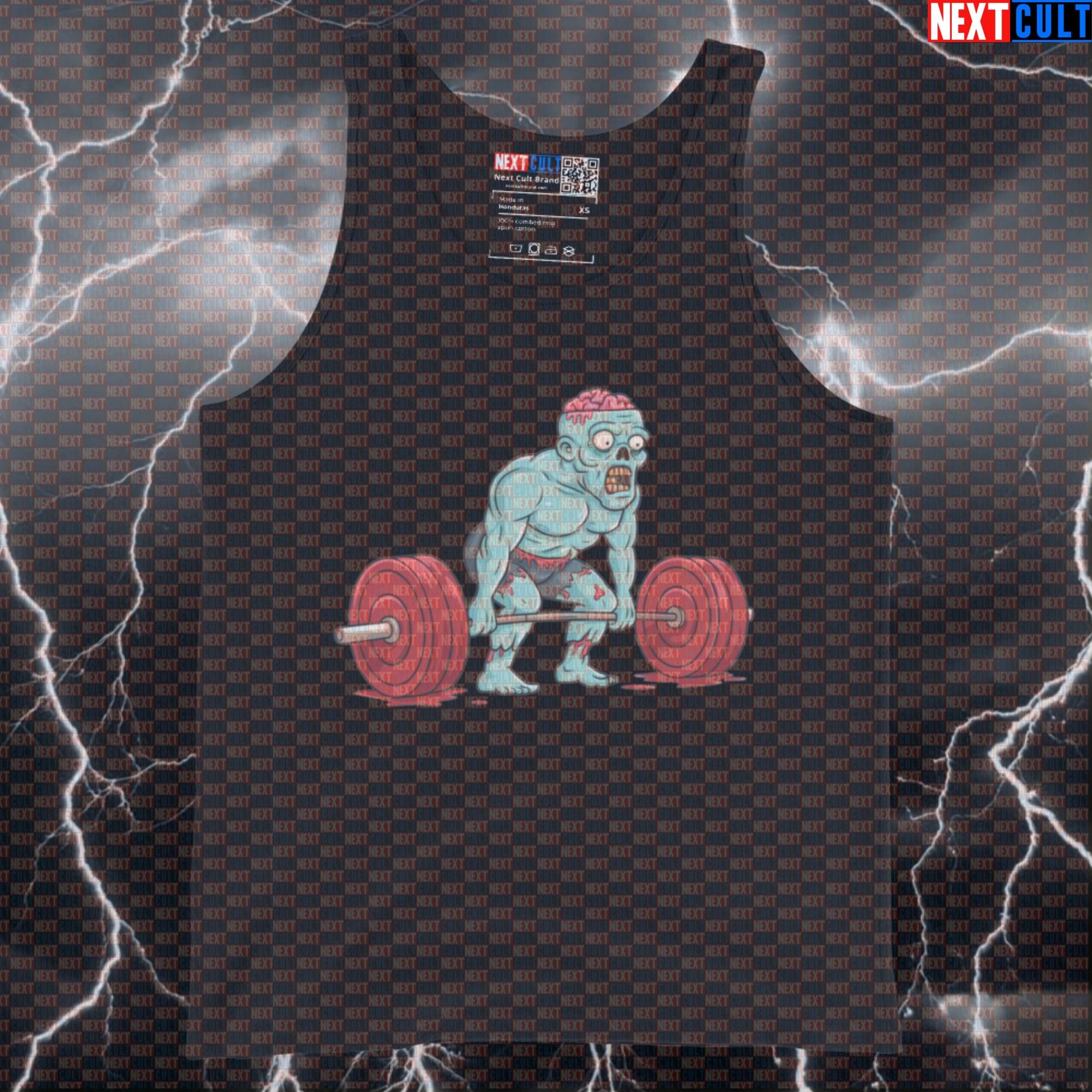 Zombie Deadlift Funny Gym Tank Top | Lifting Dead Halloween Muscle Shirt Vest Bodybuilding Fitness Gym Halloween Leg Day Powerlifting Workout Zombie Next Cult Brand