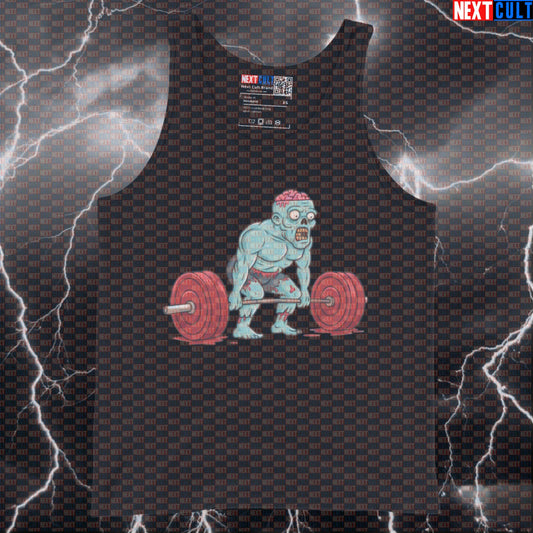 Zombie Deadlift Funny Gym Tank Top | Lifting Dead Halloween Muscle Shirt Vest Bodybuilding Fitness Gym Halloween Leg Day Powerlifting Workout Zombie Next Cult Brand