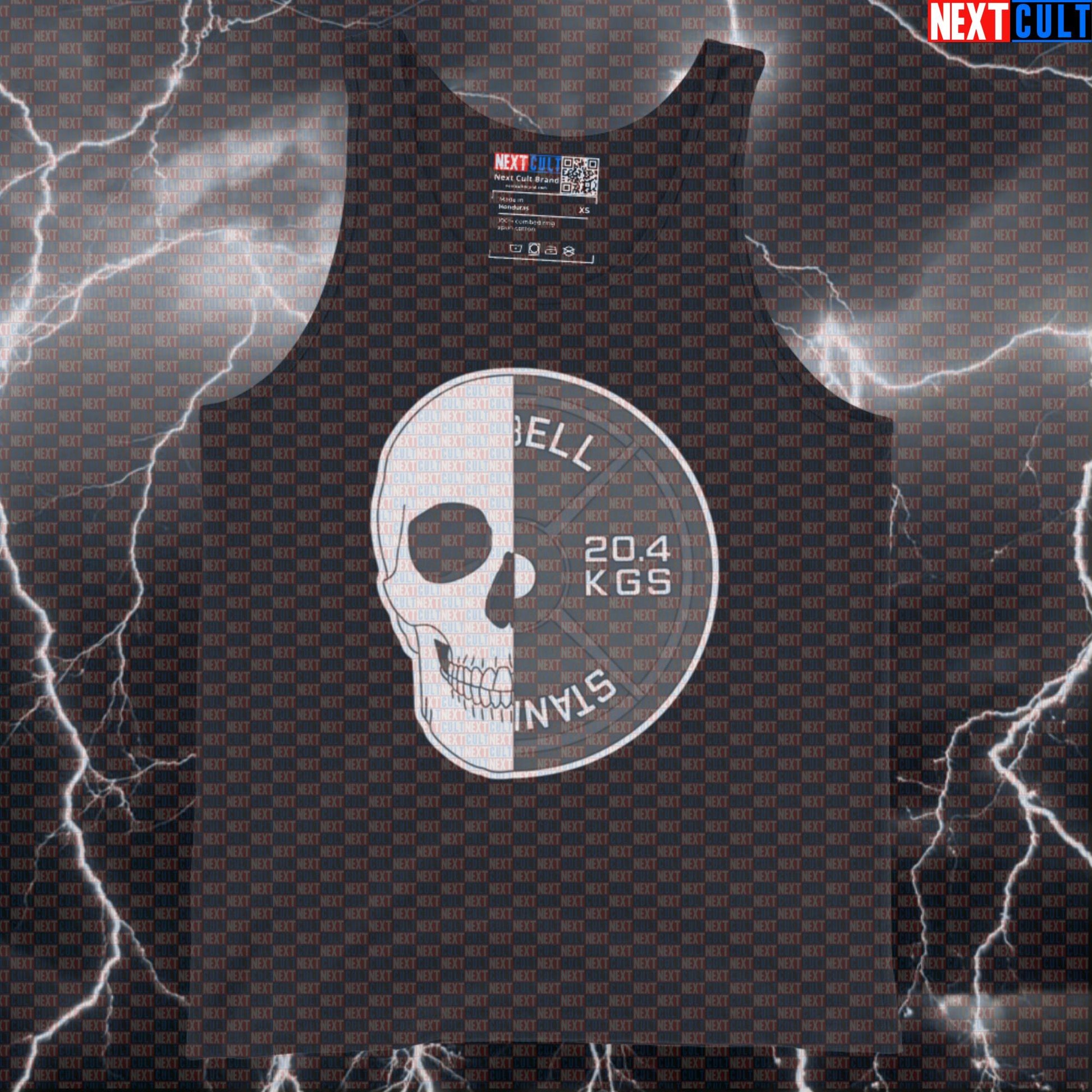 Platehead Gym Tank Top | Skull Design Muscle Shirt For Powerlifters & Weightlifters | Fitness Meme Top Tank Tops Bodybuilding Fitness Gym Halloween Powerlifting Workout Next Cult Brand