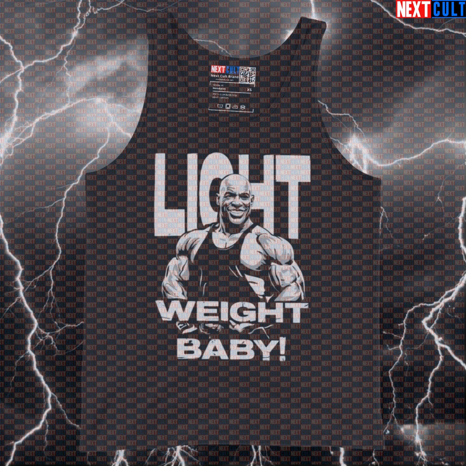 Light Weight Baby Gym Tank Top | Funny Ronnie Coleman Meme Muscle Shirt | Bodybuilding Workout Vest Tank Tops Bodybuilding Fitness Gym Ronnie Coleman Workout Next Cult Brand