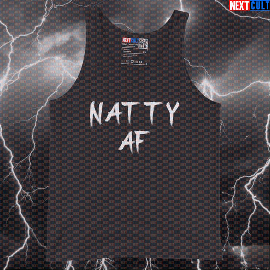 Natty AF Gym Tank Top | Funny Natural Bodybuilding Meme Muscle Shirt | Workout Vest For Lifters Tank Tops Bodybuilding Fitness Gym Natty Workout Next Cult Brand