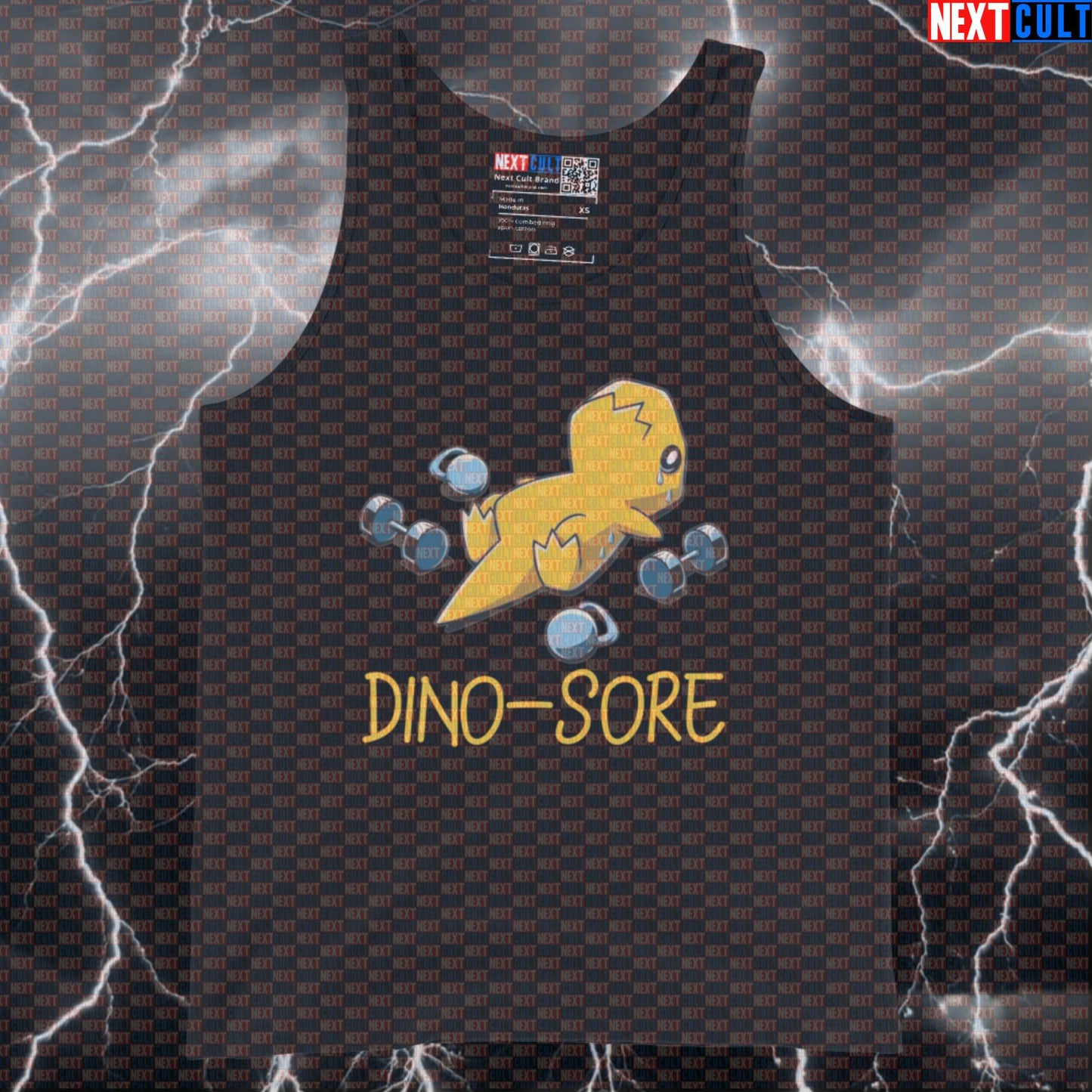 Funny Dino Sore Gym Tank Top | Dinosaur Muscle Shirt For Lifters With Sore Muscles | Fitness Meme Vest Tank Tops Bodybuilding Fitness Gym Workout Next Cult Brand