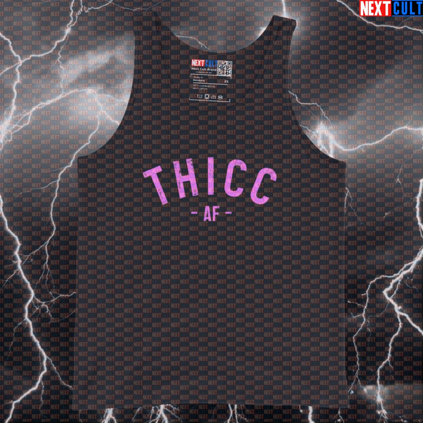 Thicc AF Gym Tank Top | Funny Muscle Shirt For Booty Lovers & Glute Gains | Fitness Meme Athletic Shirt Tank Tops Bodybuilding Fitness Gym Leg Day Workout Next Cult Brand