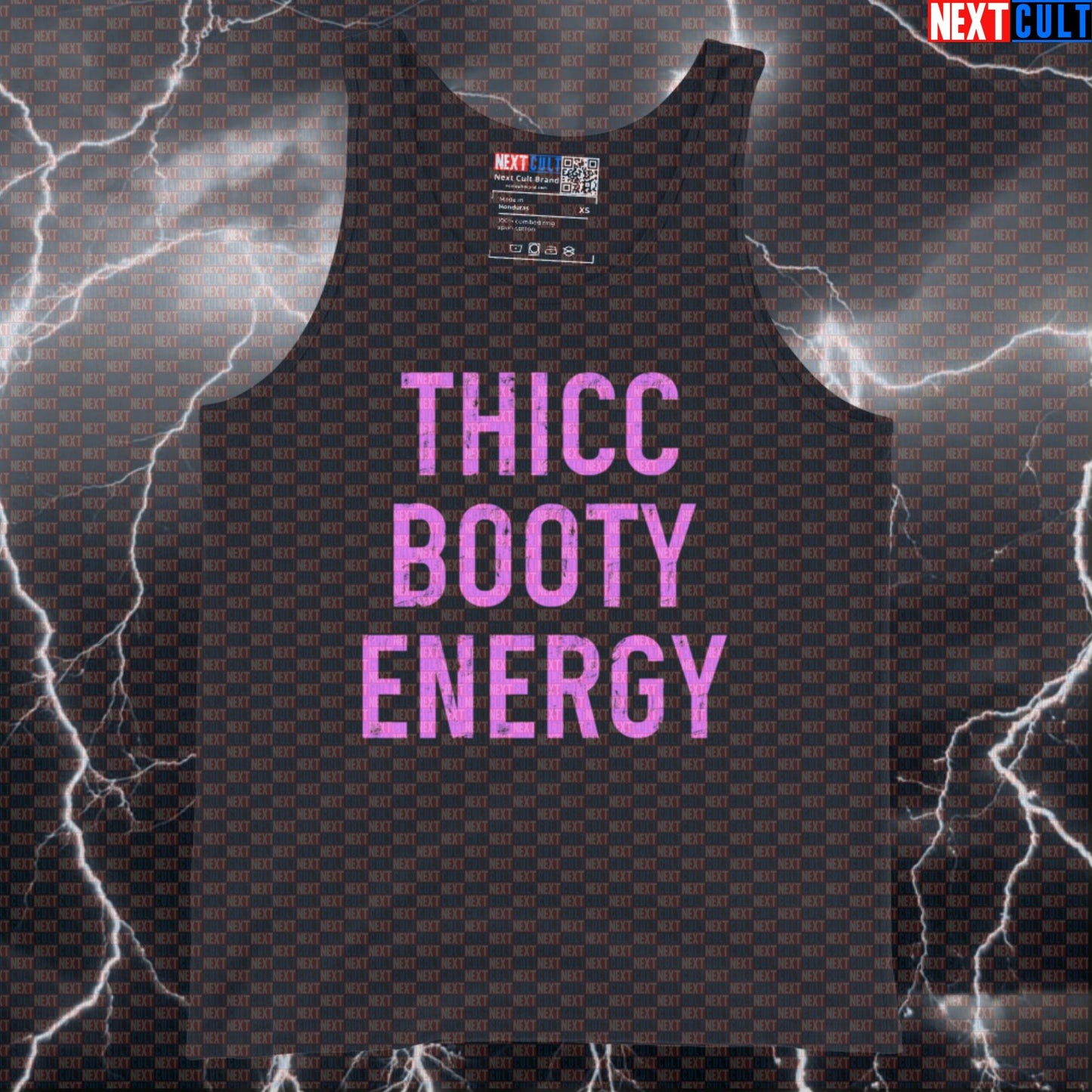 Thicc Booty Energy Funny Gym Tank Top | Muscle Shirt For Leg Day Lovers & Squat Enthusiasts Tank Tops Bodybuilding Fitness Gym Leg Day Workout Next Cult Brand