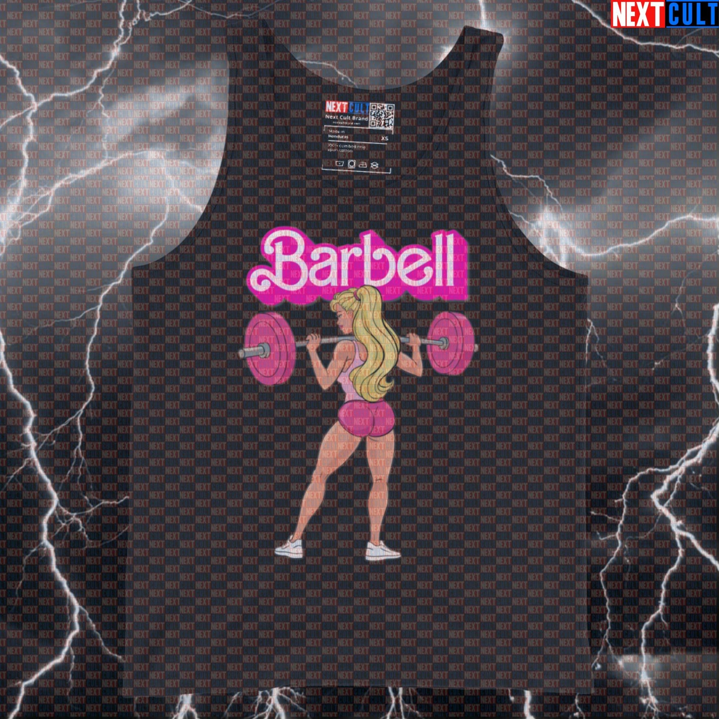 Funny Barbie & Barbells Gym Tank Top | Muscle Shirt For Strong Women | Leg Day Workout Athletic Shirt Tank Tops Barbie Bodybuilding Films Fitness Gym Leg Day Powerlifting Workout Next Cult Brand