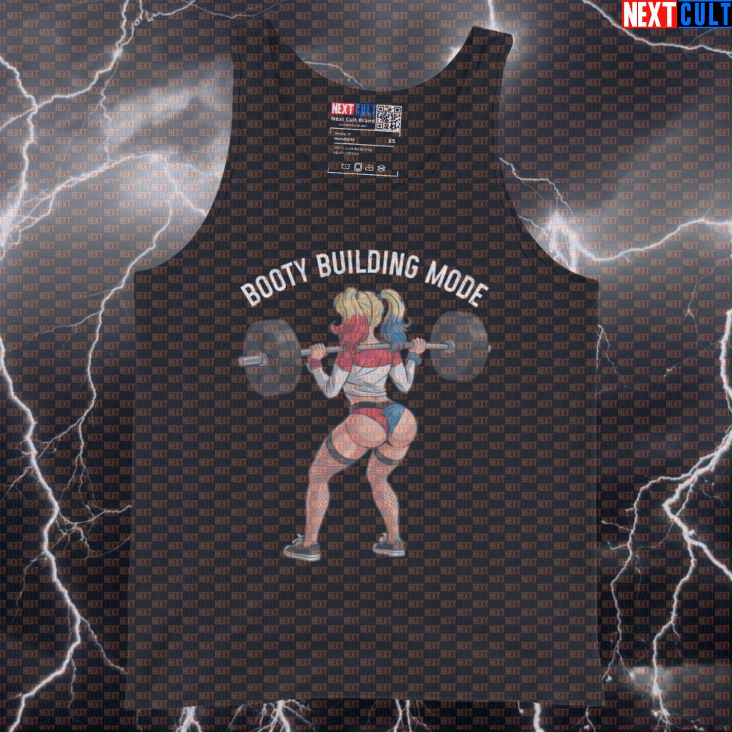 Funny Booty Builder Gym Tank Top | Harley Quinn Muscle Shirt For Leg Day & Squats | Workout Meme Vest Tank Tops Bodybuilding Films Fitness Gym Harley Quinn Leg Day Powerlifting Superheroes Workout Next Cult Brand