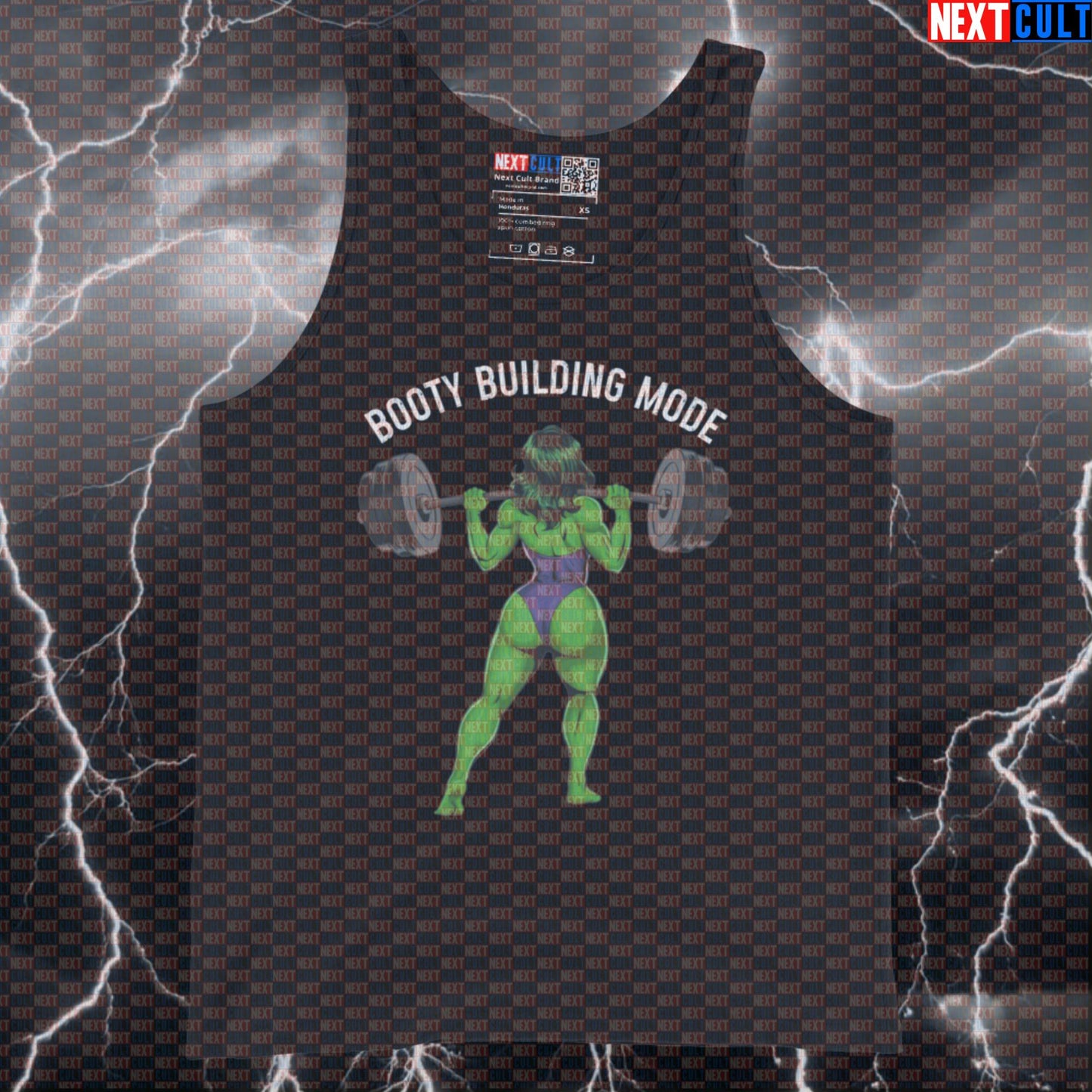 Booty Building Mode Gym Tank Top | Funny Workout Muscle Shirt For Leg Day & Squat Gains Avengers Bodybuilding Films Fitness Gym Hulk Leg Day Powerlifting Superheroes Workout Next Cult Brand