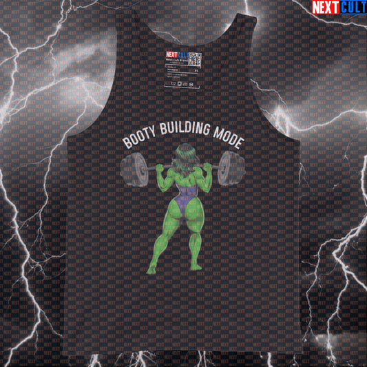 Booty Building Mode Gym Tank Top | Funny Workout Muscle Shirt For Leg Day & Squat Gains Avengers Bodybuilding Films Fitness Gym Hulk Leg Day Powerlifting Superheroes Workout Next Cult Brand