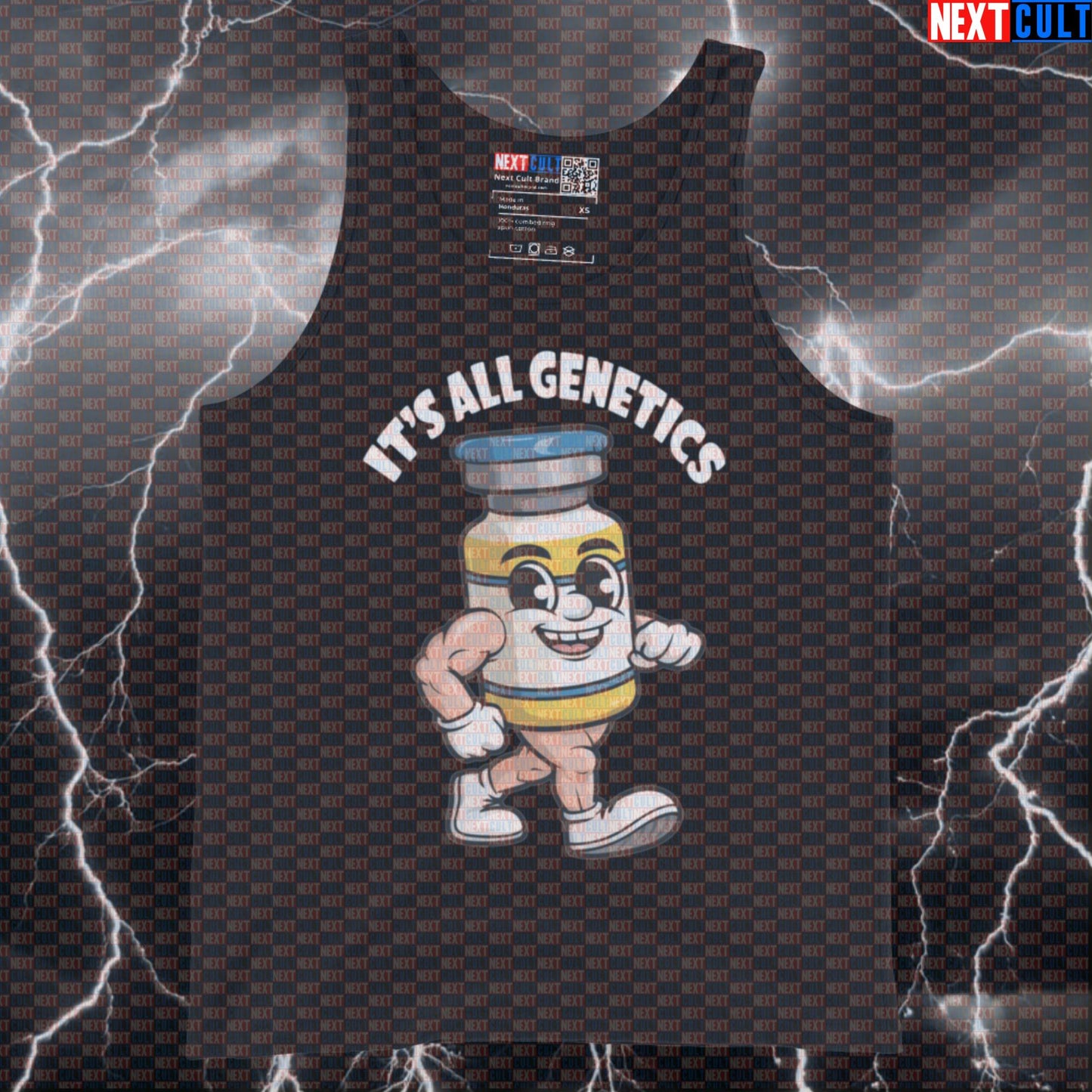 Funny It's All Genetics Gym Tank Top | Natty Bodybuilding Muscle Shirt For Lifters & Gym Bros Tank Tops Bodybuilding Fitness Gym Steroids Workout Next Cult Brand