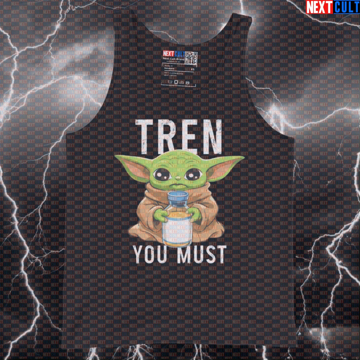 Funny Tren You Must Gym Tank Top | Not Natty Fitness Meme Muscle Shirt | Yoda Bodybuilding Vest Bodybuilding Films Fitness Gym Natty Star Wars Steroids Workout Next Cult Brand