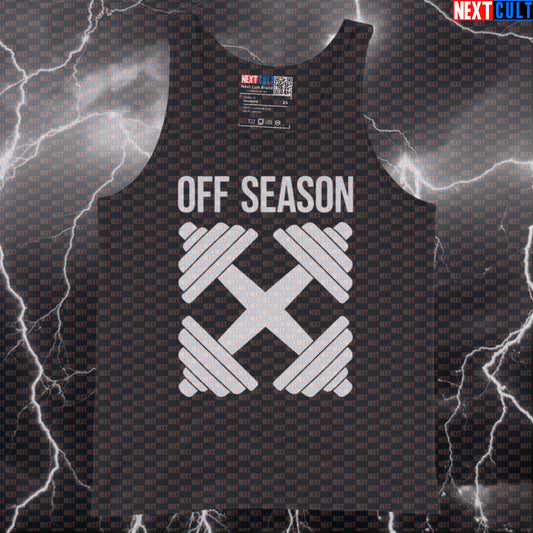 Off-Season Rest Day Funny Gym Tank Top | Muscle Shirt For Lifters & Bodybuilding Meme Fans | Athletic Shirt Bodybuilding Fitness Gym Powerlifting Workout Next Cult Brand