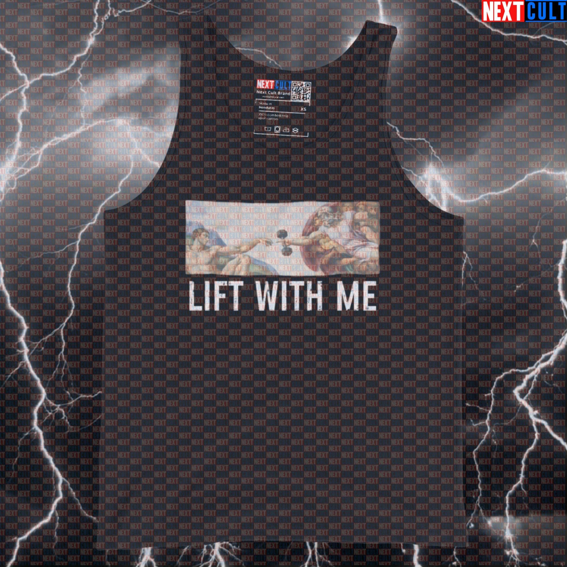 Lift With Me Gym Renaissance Tank Top | Funny Michelangelo Sistine Chapel Muscle Shirt for Lifters Art Bodybuilding Gym Powerlifting Workout Next Cult Brand