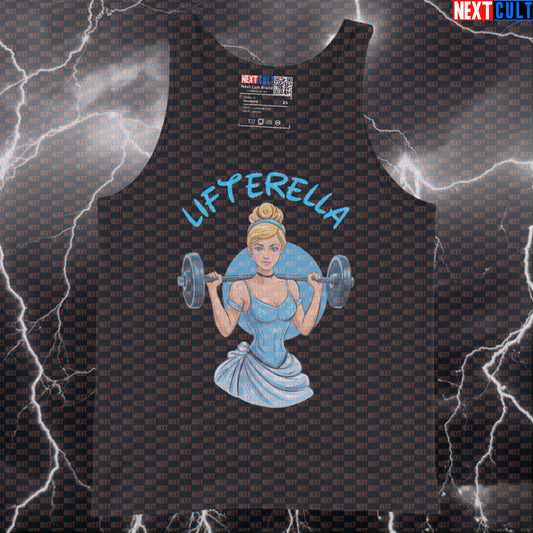 Lifterella Funny Gym Princess Tank Top | Muscle Shirt For Female Lifters | Fitness Meme Athletic Shirt Bodybuilding Films Fitness Gym Powerlifting Workout Next Cult Brand