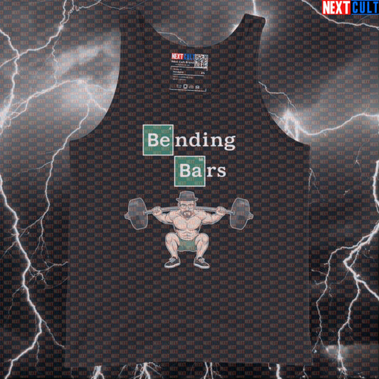 Bending Bars Gym Meme Tank Top | Funny Breaking Bad Muscle Shirt For Powerlifters & Gym Bros Bodybuilding Breaking Bad Fitness Gym TV Workout Next Cult Brand