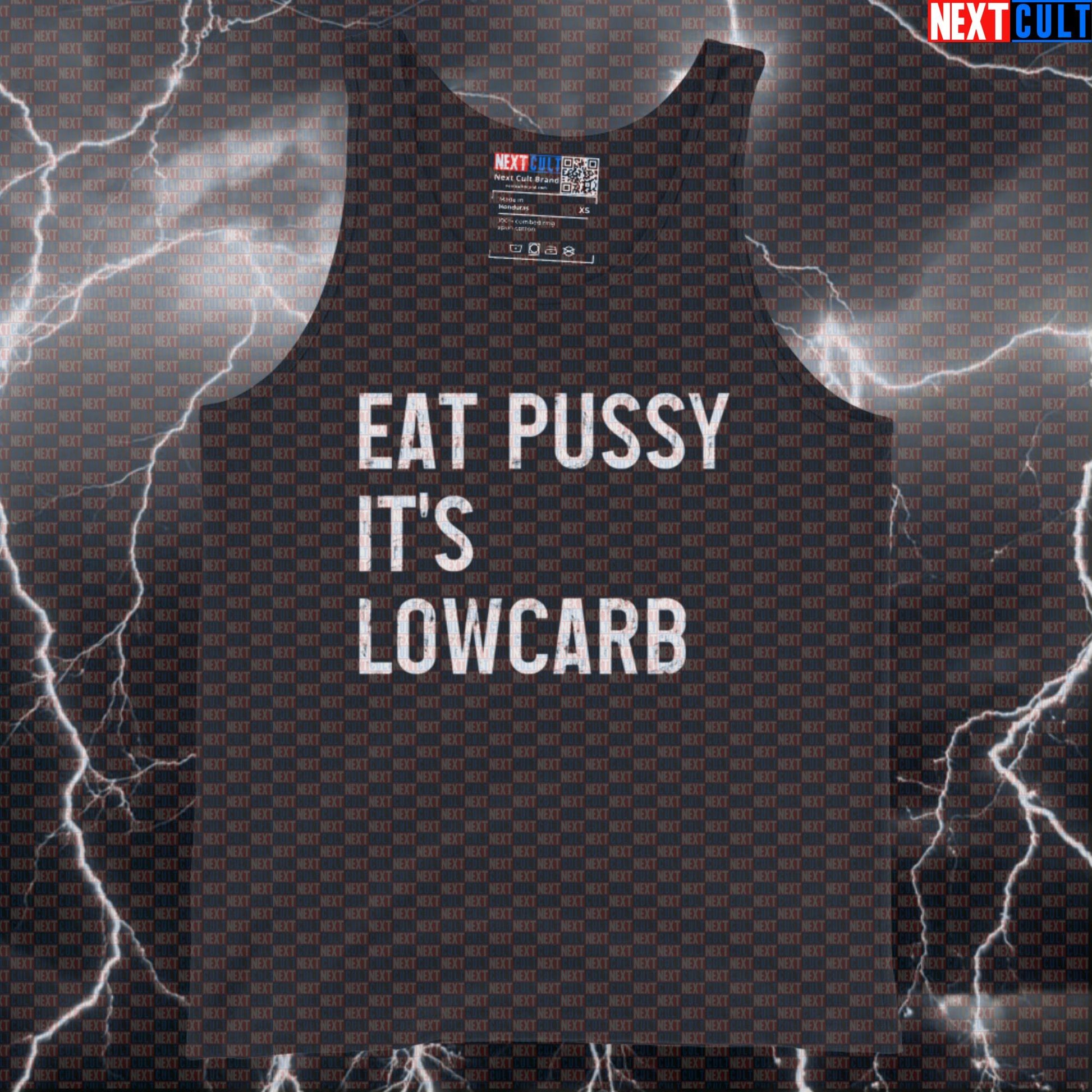 Funny Low Carb Diet Gym Tank Top | Adult Humor Muscle Shirt For Lifters | Meme Workout Vest Bodybuilding Fast Food Fitness Gym Workout Next Cult Brand