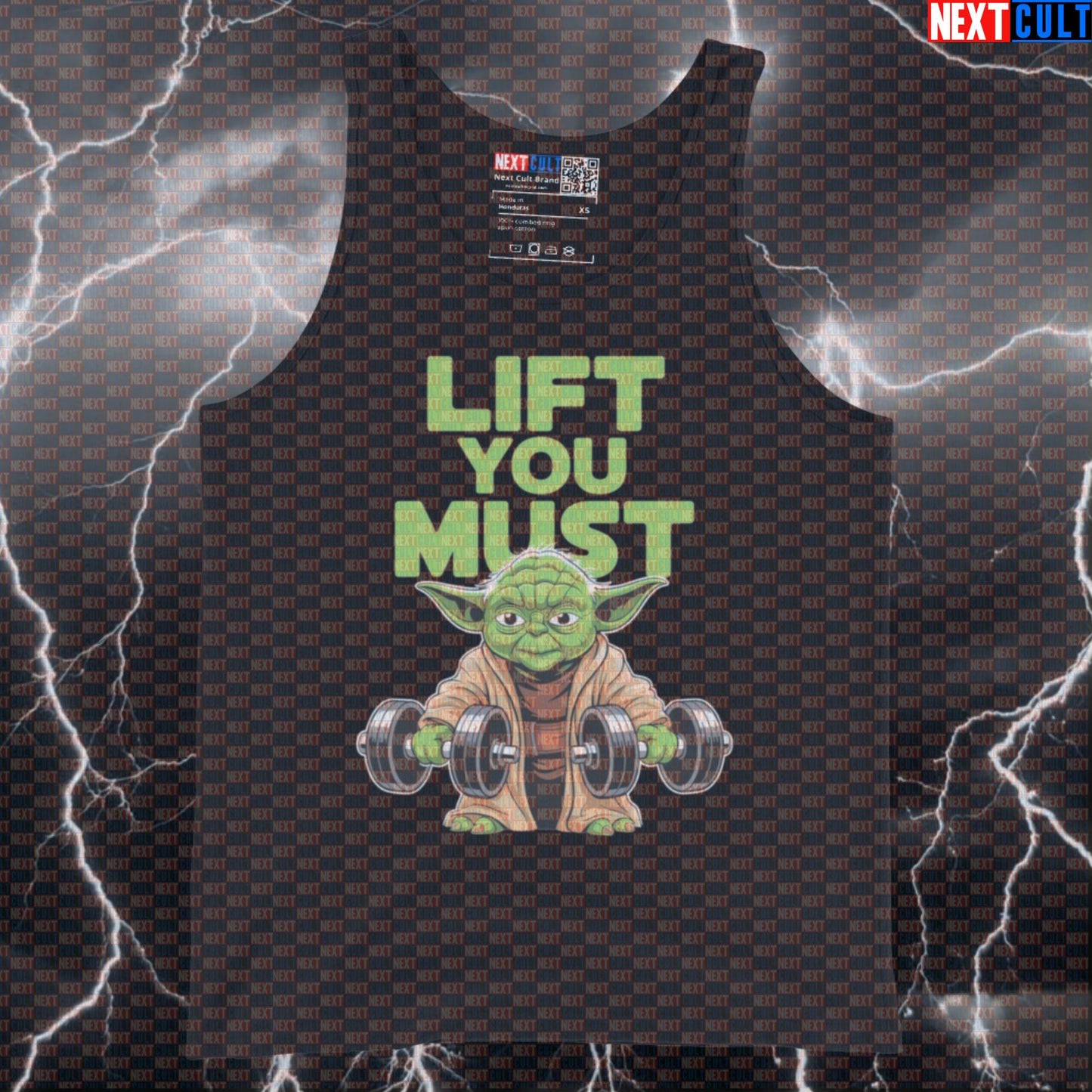 Funny Lift You Must Gym Tank Top | Star Wars Yoda Muscle Shirt For Lifters | Fitness Meme Athletic Shirt Tank Tops Bodybuilding Films Fitness Gym Powerlifting Star Wars Workout Yoda Next Cult Brand