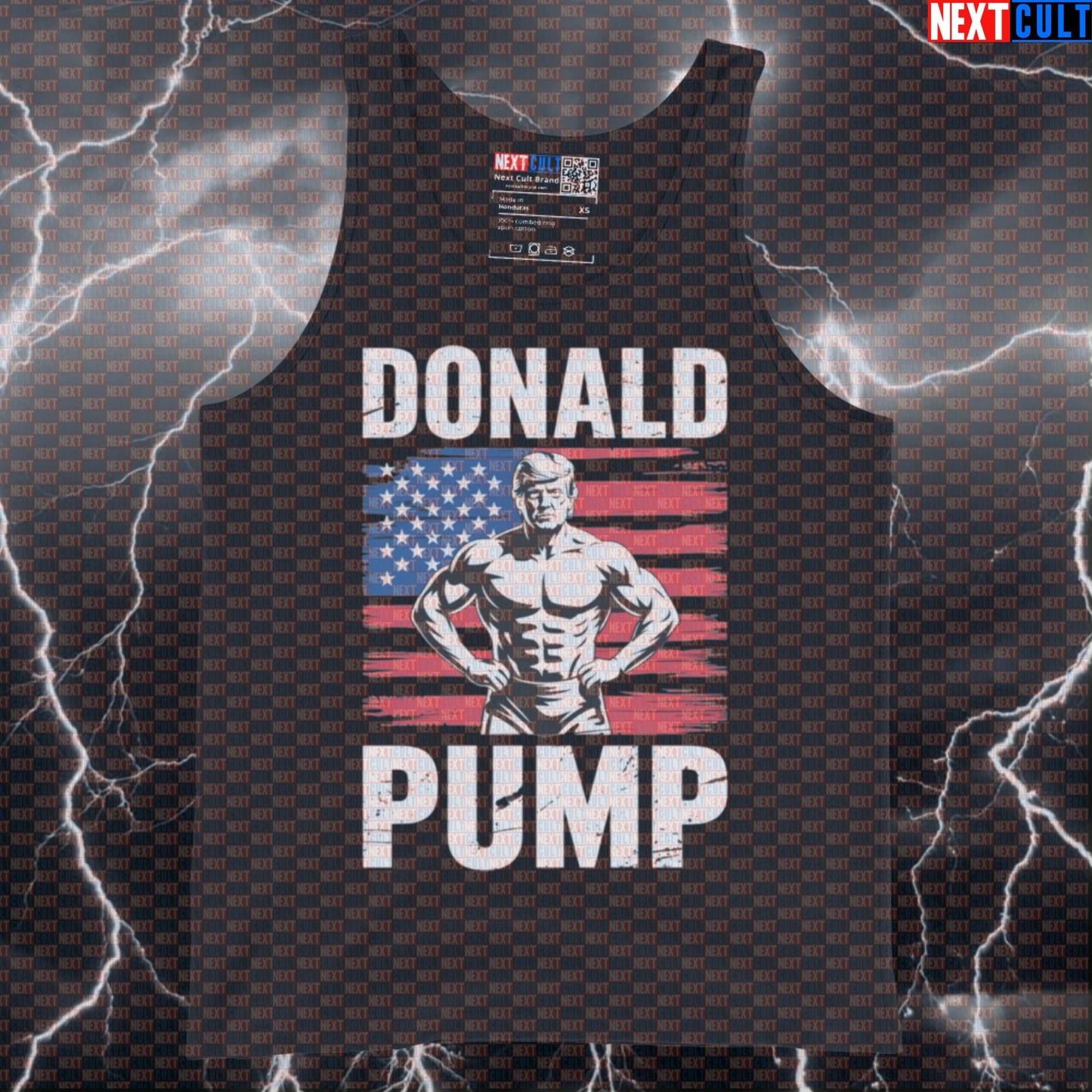 Donald Pump Funny Gym Tank Top | Make America Lift Again Muscle Shirt | Political Meme Workout Vest Tank Tops 4th of July Bodybuilding Donald Trump Fitness Gym Workout Next Cult Brand