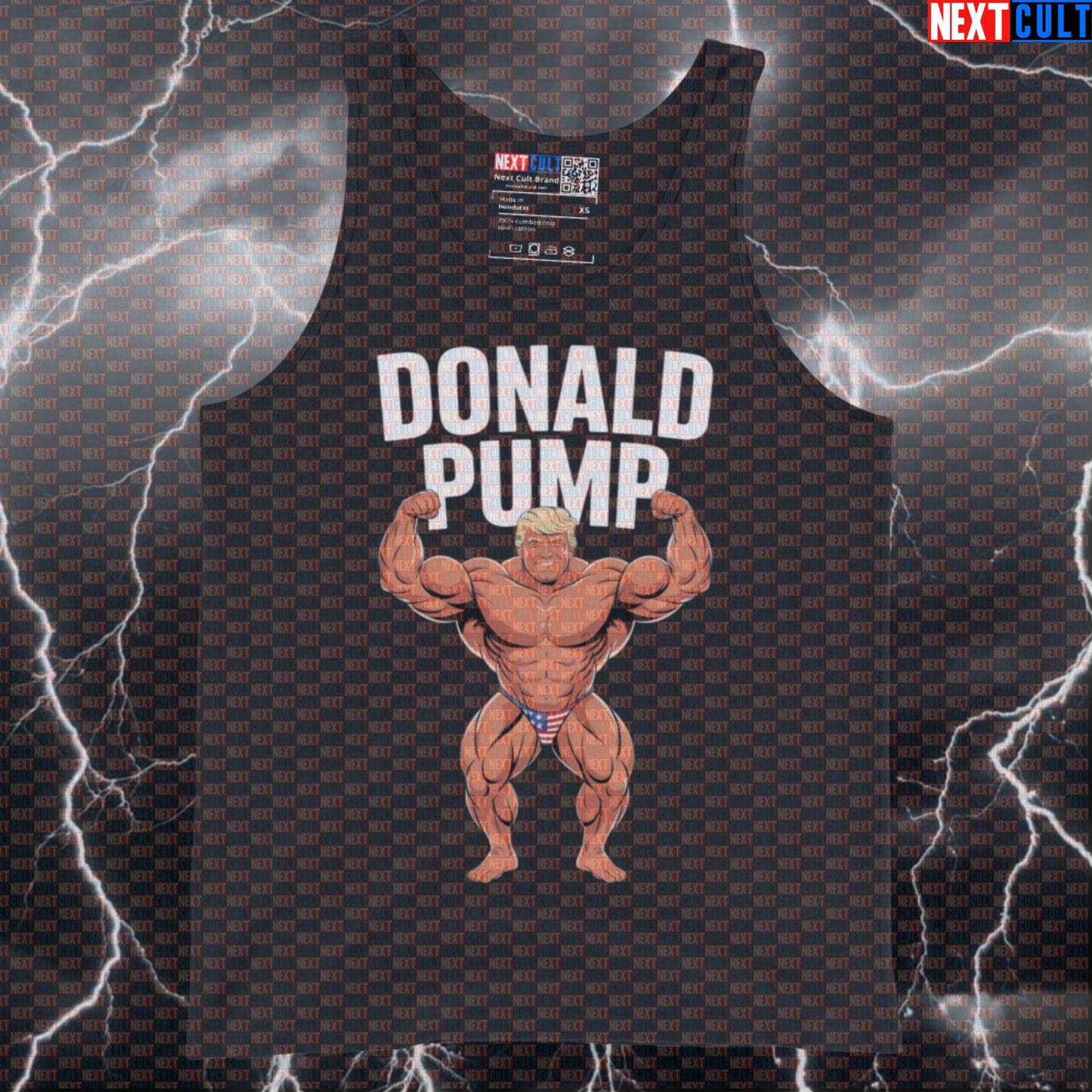 Donald Pump Funny Gym Tank Top | American Muscle Shirt For Bodybuilding & Powerlifting Memes Tank Tops 4th of July Bodybuilding Donald Trump Fitness Gym Workout Next Cult Brand