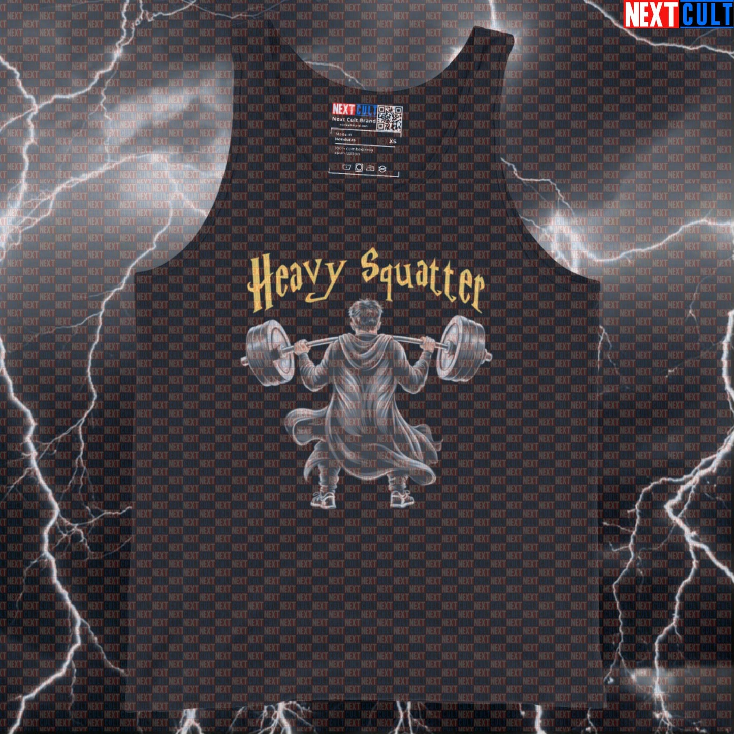 Heavy Squatter Gym Tank Top | Harry Potter Muscle Shirt For Leg Day | Funny Squat Meme Athletic Shirt Bodybuilding Books Films Fitness Gym Harry Potter Leg Day Powerlifting Workout Next Cult Brand