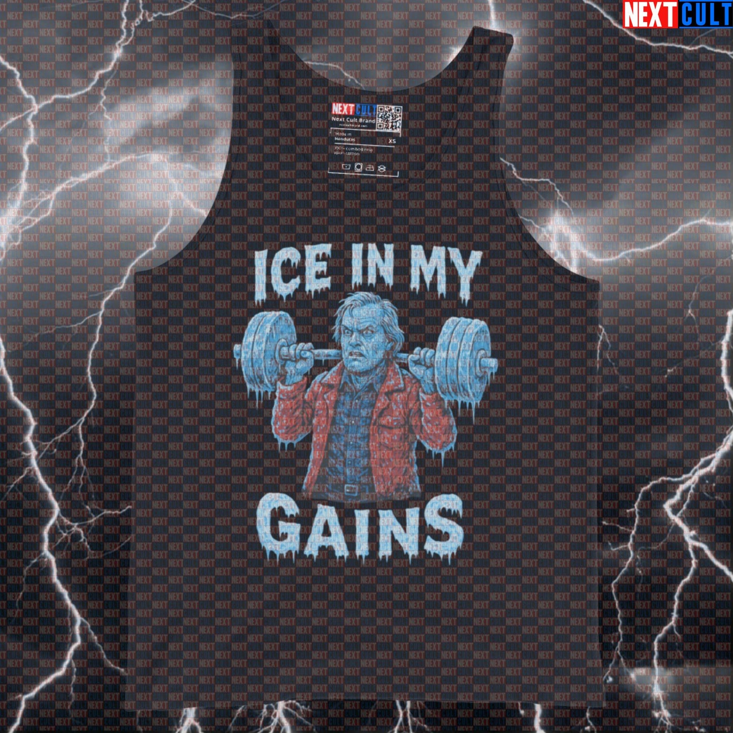 Ice In My Gains The Shining Gym Tank Top | Funny Bodybuilding Muscle Shirt Films Fitness Gym Halloween Powerlifting Workout Next Cult Brand