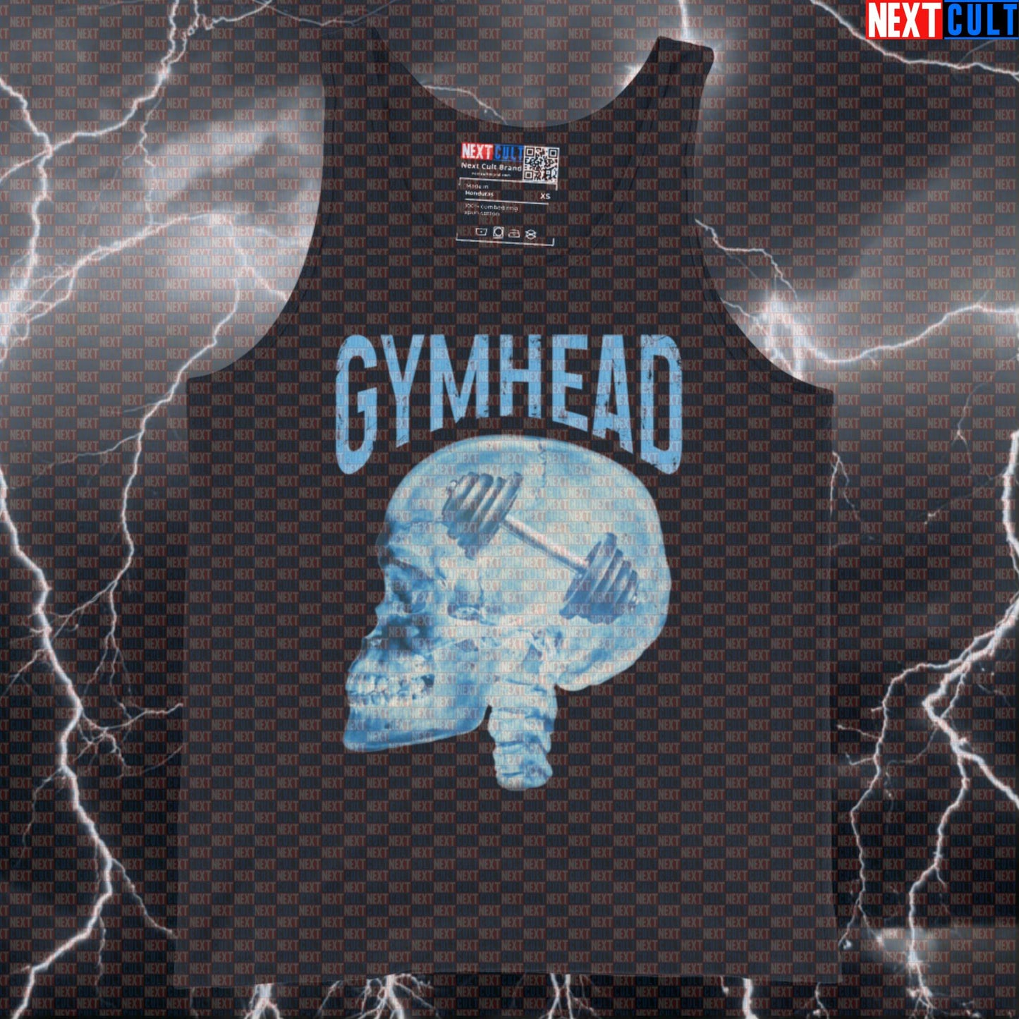 Gymhead Funny Gym Tank Top | Lifting Is On My Mind Muscle Shirt | Skull Design Workout Vest Bodybuilding Fitness Gym Powerlifting Workout Next Cult Brand
