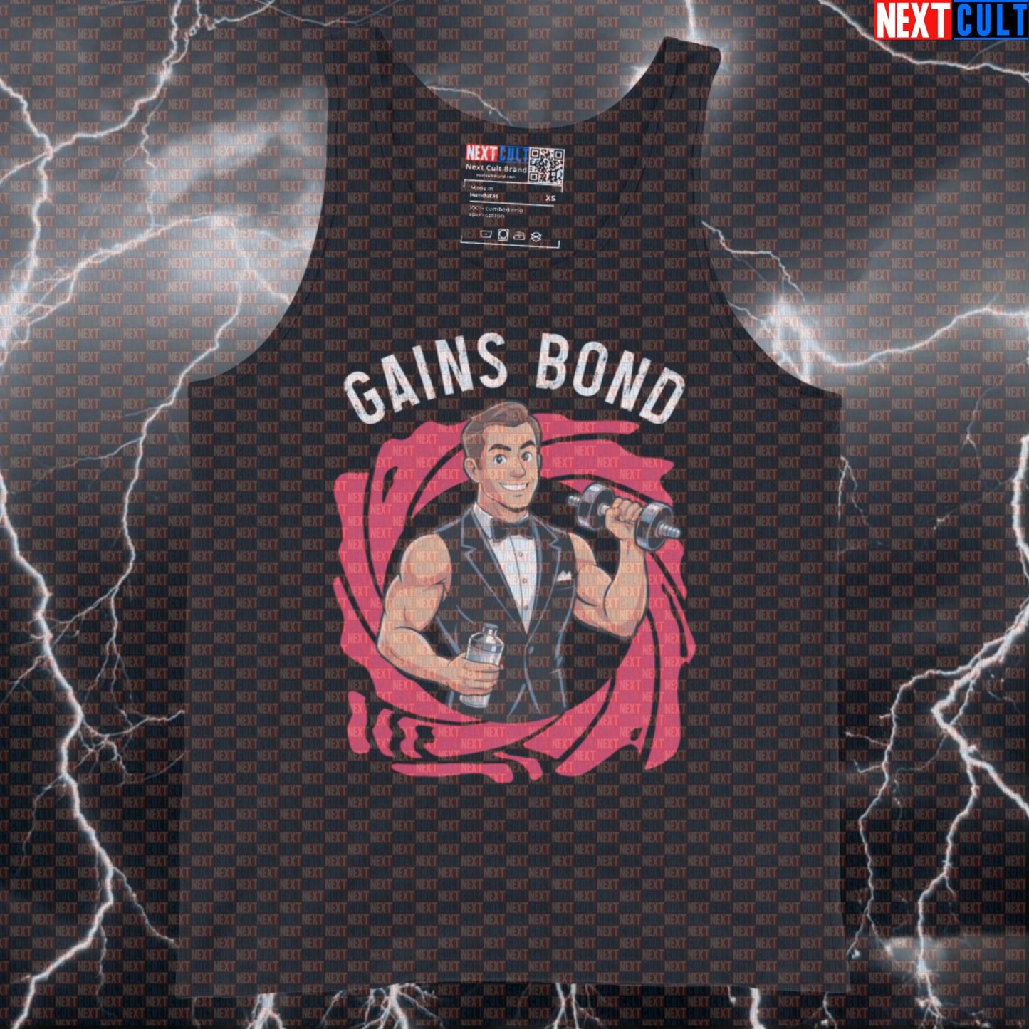Gains Bond Secret Agent Gym Tank Top | Funny Muscle Shirt For Lifters & Bodybuilding Meme Fans Tank Tops Bodybuilding Films Fitness Gym Workout Next Cult Brand