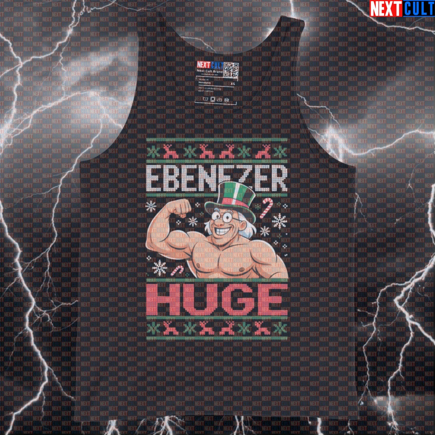 Funny Ebenezer Huge Gym Tank Top | Liftmas Carol Muscle Shirt | Fitness Meme Athletic Shirt Vest Tank Tops Bodybuilding Christmas Films Fitness Gym Workout Next Cult Brand
