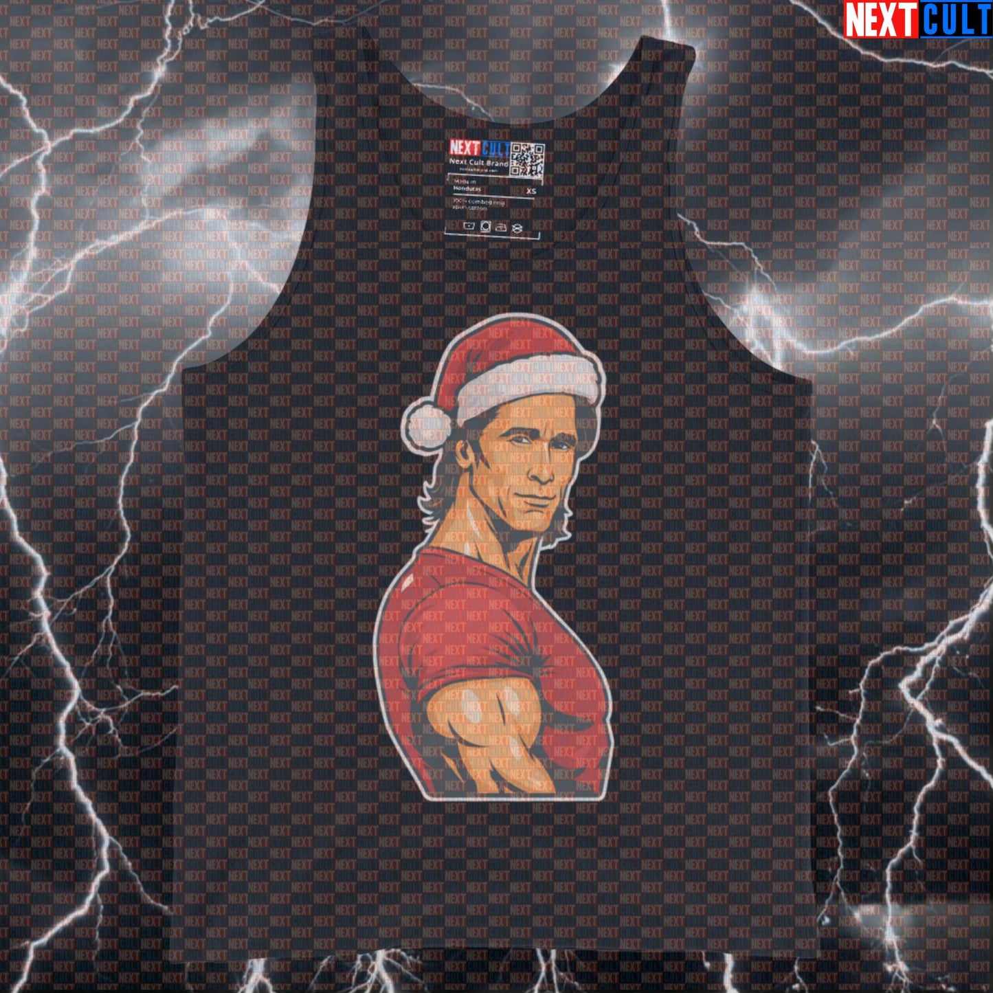 Swole Santa Christmas Gym Tank Top | Funny Mike O'Hearn Meme Muscle Shirt | Festive Workout Vest Tank Tops Bodybuilding Christmas Fitness Gym Mike O'Hearn Workout Next Cult Brand