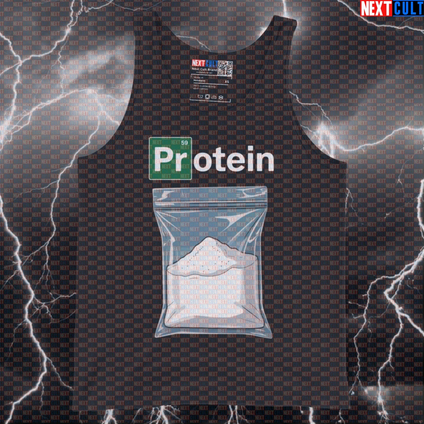 Funny Protein Addict Gym Tank Top | Breaking Bad Parody Muscle Shirt | My Protein Powder Vest Bodybuilding Breaking Bad Fitness Gym TV Workout Next Cult Brand